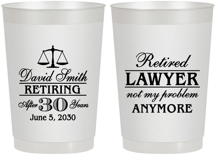 Personalized Retirement 22 oz Frosted Cups - Lawyer | 150025