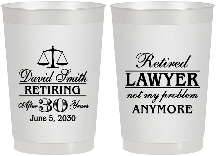 Personalized Retirement 22 oz Frosted Cups - Lawyer | 150025