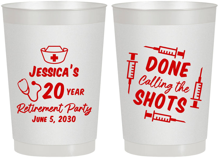 Personalized Retirement 22 oz Frosted Cups - Nurse | 150026