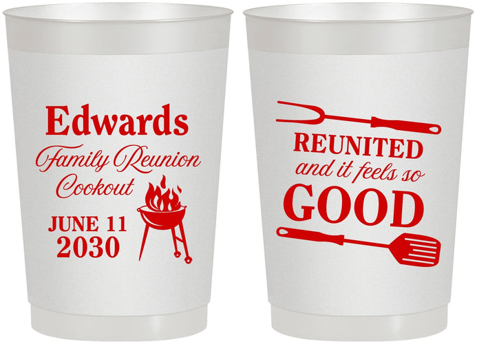 Personalized Family Reunion 22 oz Frosted Cups - Bbq Reunited | 160001