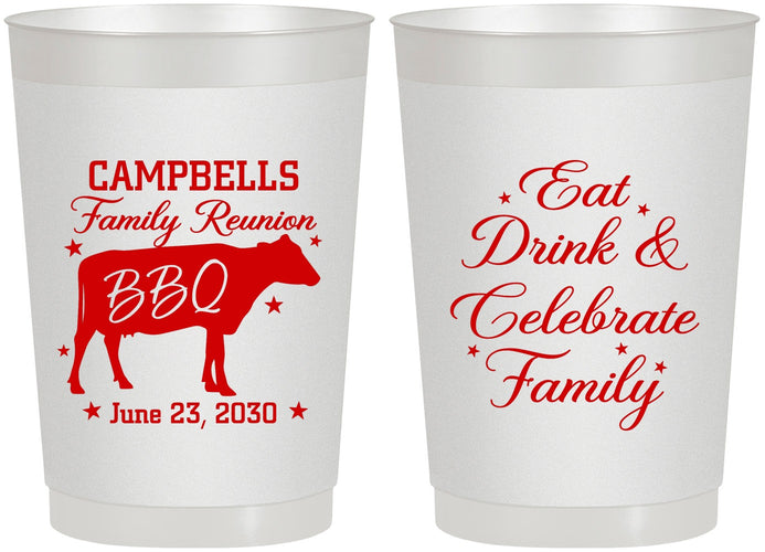 Personalized Family Reunion 22 oz Frosted Cups - Bbq Eat Drink | 160004
