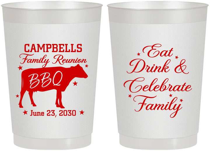 Personalized Family Reunion 22 oz Frosted Cups - Bbq Eat Drink | 160004