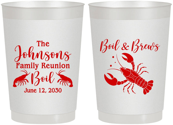 Personalized Family Reunion 22 oz Frosted Cups - Crawfish Boil | 160005