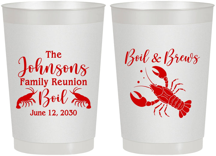 Personalized Family Reunion 22 oz Frosted Cups - Crawfish Boil | 160005