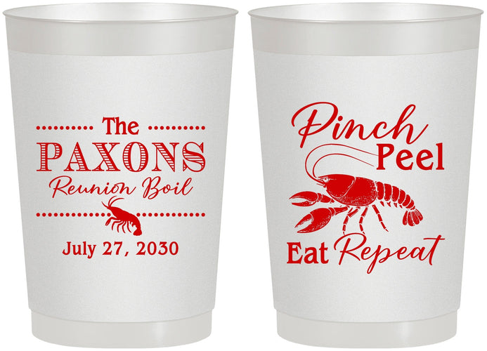 Personalized Family Reunion 22 oz Frosted Cups - Crawfish Boil | 160006