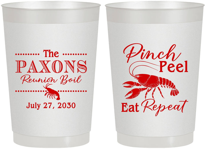 Personalized Family Reunion 22 oz Frosted Cups - Crawfish Boil | 160006