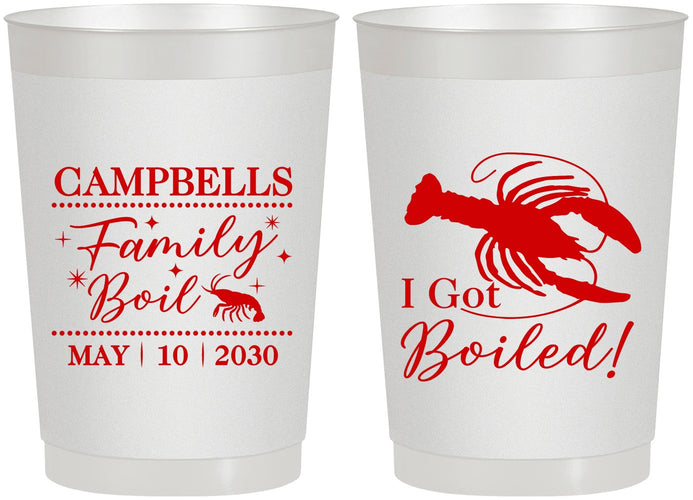 Personalized Family Reunion 22 oz Frosted Cups - Crawfish Boil | 160008