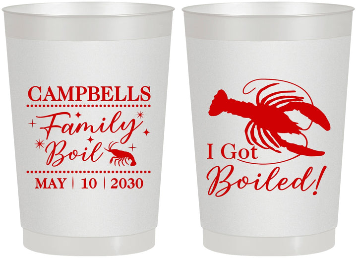 Personalized Family Reunion 22 oz Frosted Cups - Crawfish Boil | 160008