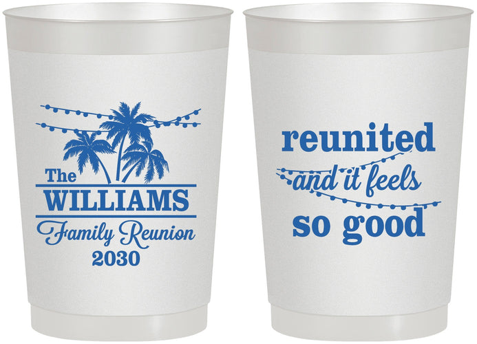 Personalized Family Reunion 22 oz Frosted Cups - Beach Reunited | 160010