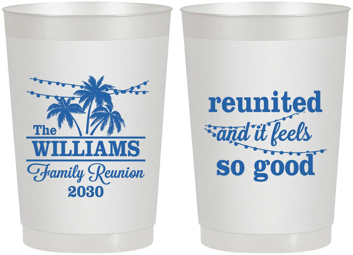 Personalized Family Reunion 22 oz Frosted Cups - Beach Reunited | 160010