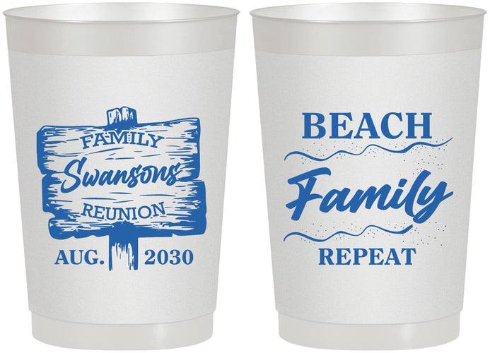 Personalized Family Reunion 22 oz Frosted Cups - Beach Family Repeat | 160013