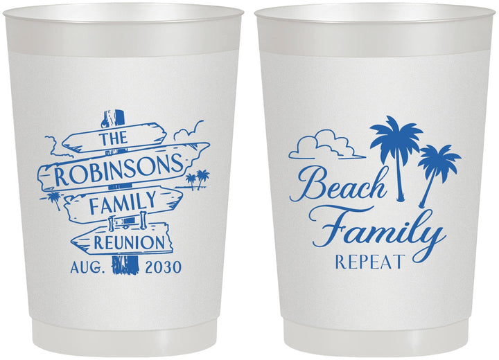 Personalized Family Reunion 22 oz Frosted Cups - Beach Family Repeat | 160014