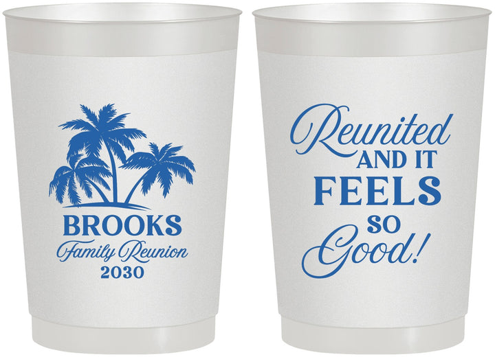 Personalized Family Reunion 22 oz Frosted Cups - Beach Reunited | 160017