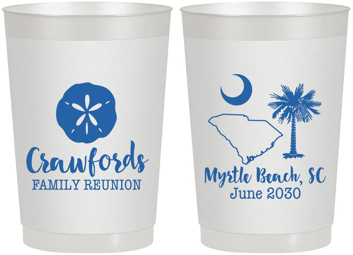 Personalized Family Reunion 22 oz Frosted Cups - South Carolina | 160018