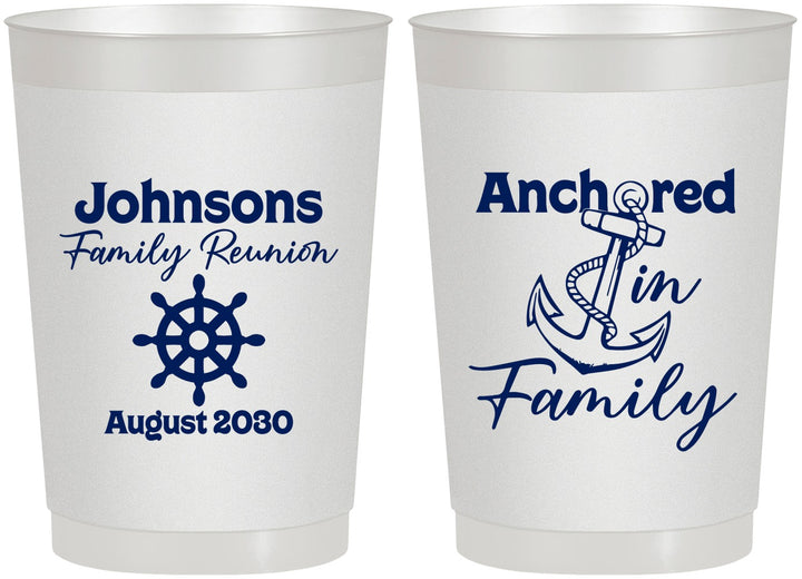 Personalized Family Reunion 22 oz Frosted Cups - Cruise Nautical | 160020