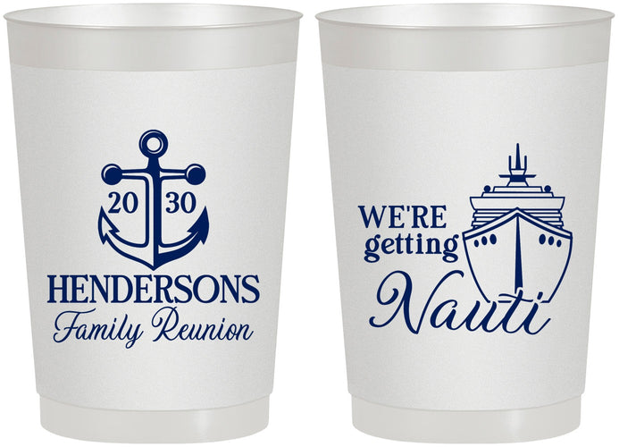 Personalized Family Reunion 22 oz Frosted Cups - Cruise Nautical | 160021