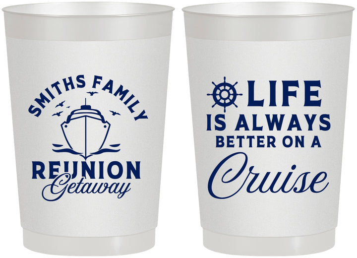 Personalized Family Reunion 22 oz Frosted Cups - Cruise Nautical | 160022