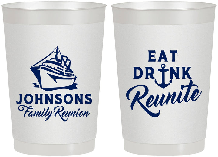 Personalized Family Reunion 22 oz Frosted Cups - Cruise Nautical | 160023