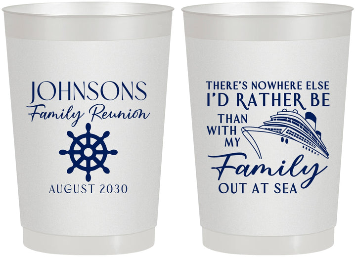 Personalized Family Reunion 22 oz Frosted Cups - Cruise Nautical | 160024