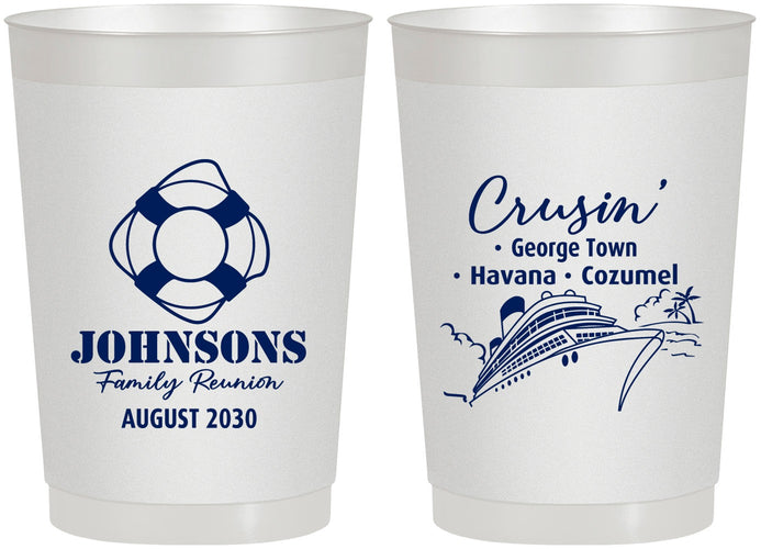 Personalized Family Reunion 22 oz Frosted Cups - Cruise Crusin | 160025