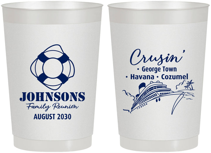 Personalized Family Reunion 22 oz Frosted Cups - Cruise Crusin | 160025