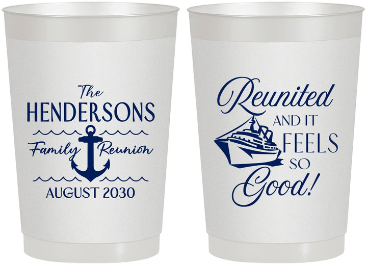 Personalized Family Reunion 22 oz Frosted Cups - Cruise Anchor | 160027