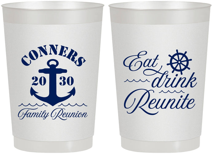 Personalized Family Reunion 22 oz Frosted Cups - Cruise Anchor | 160028