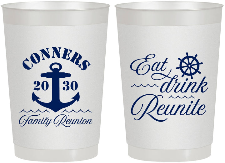 Personalized Family Reunion 22 oz Frosted Cups - Cruise Anchor | 160028