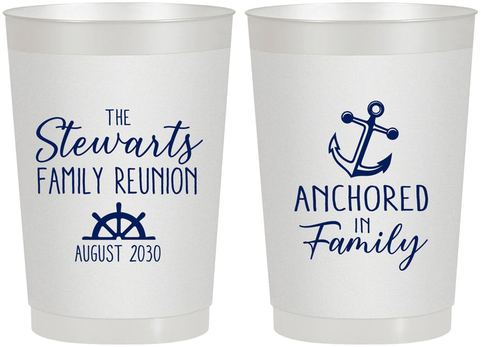 Personalized Family Reunion 22 oz Frosted Cups - Cruise Anchor | 160029