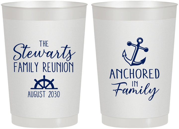 Personalized Family Reunion 22 oz Frosted Cups - Cruise Anchor | 160029