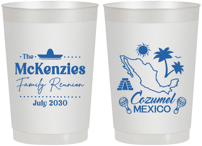 Personalized Family Reunion 22 oz Frosted Cups - Mexico | 160033