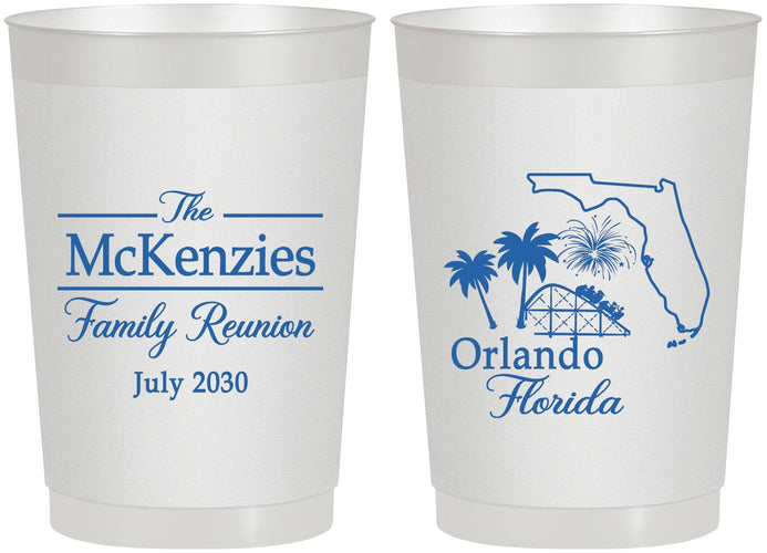 Personalized Family Reunion 22 oz Frosted Cups - Orlando Florida | 160035