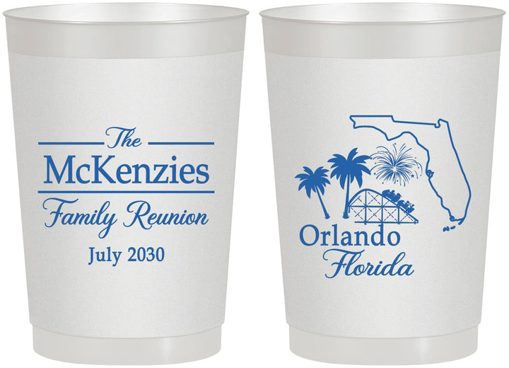 Personalized Family Reunion 22 oz Frosted Cups - Orlando Florida | 160035
