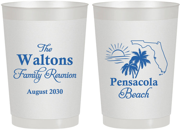 Personalized Family Reunion 22 oz Frosted Cups - Florida Beach | 160036