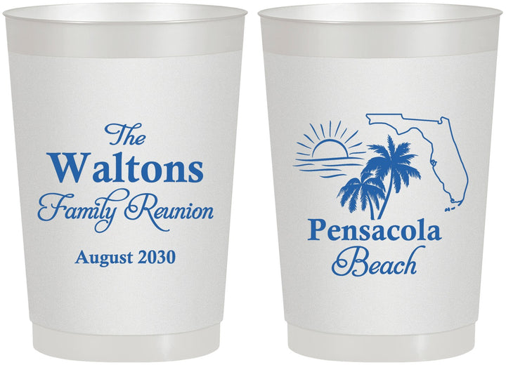 Personalized Family Reunion 22 oz Frosted Cups - Florida Beach | 160036