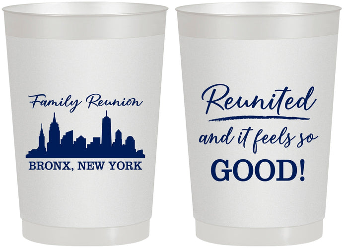 Personalized Family Reunion 22 oz Frosted Cups - New York | 160039