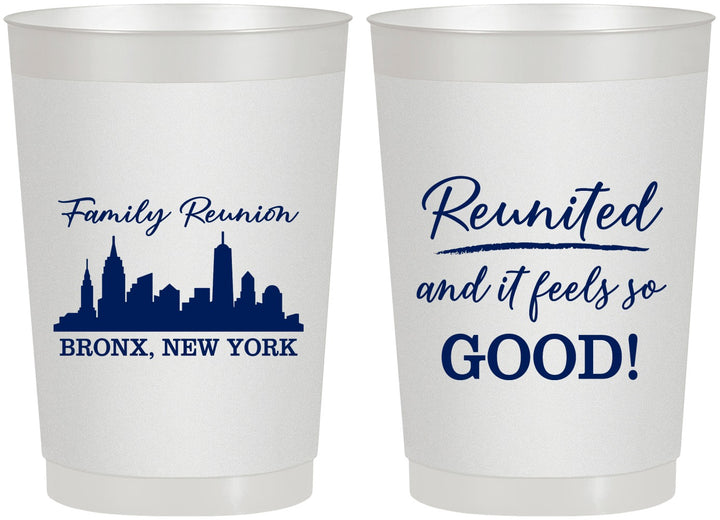 Personalized Family Reunion 22 oz Frosted Cups - New York | 160039