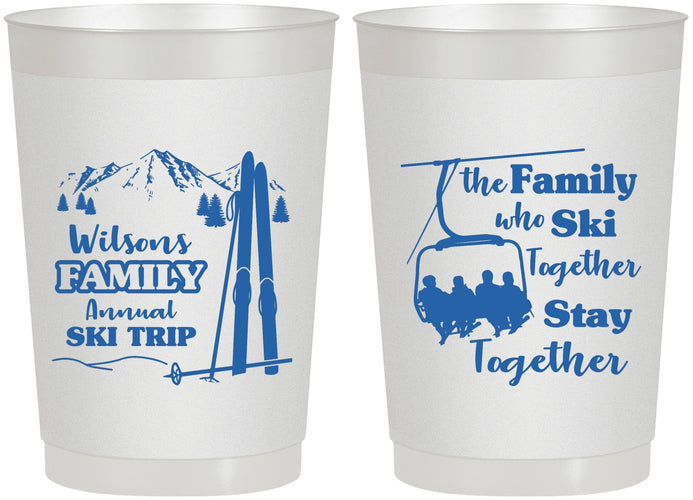 Personalized Family Reunion 22 oz Frosted Cups - Ski Trip | 160040
