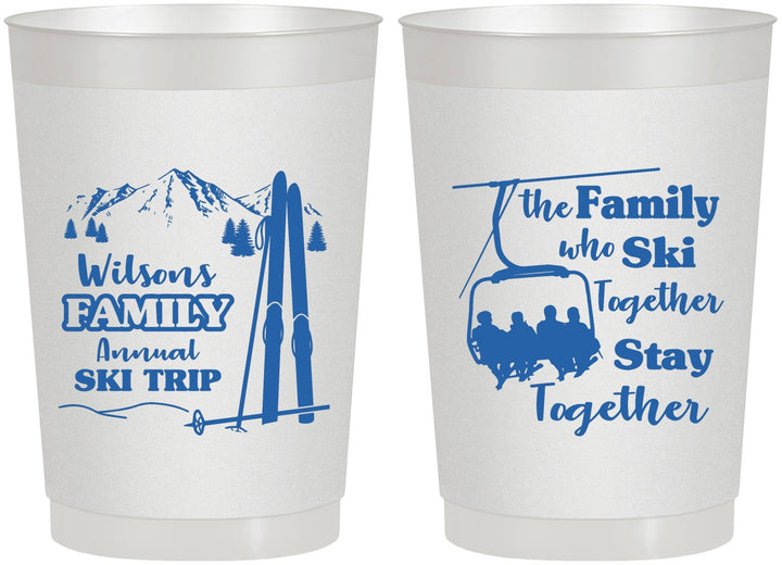 Personalized Family Reunion 22 oz Frosted Cups - Ski Trip | 160040