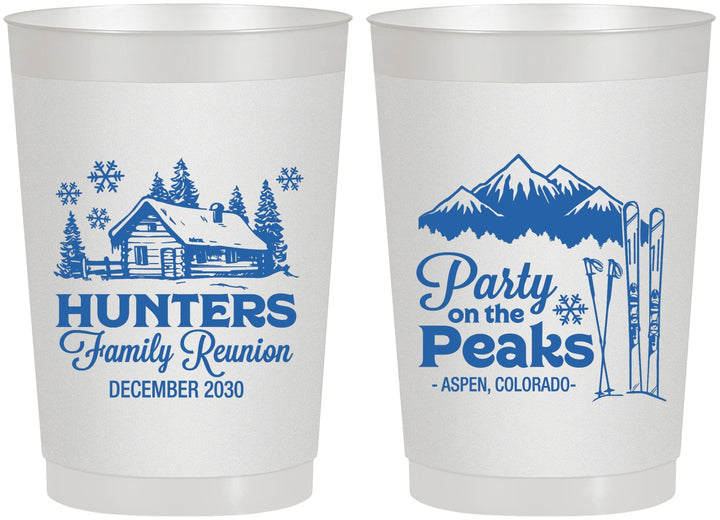 Personalized Family Reunion 22 oz Frosted Cups - Ski Trip | 160042