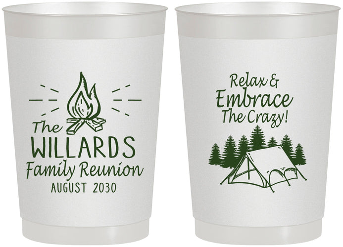 Personalized Family Reunion 22 oz Frosted Cups - Camping | 160045