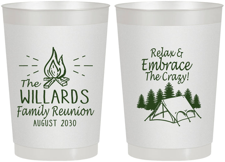 Personalized Family Reunion 22 oz Frosted Cups - Camping | 160045