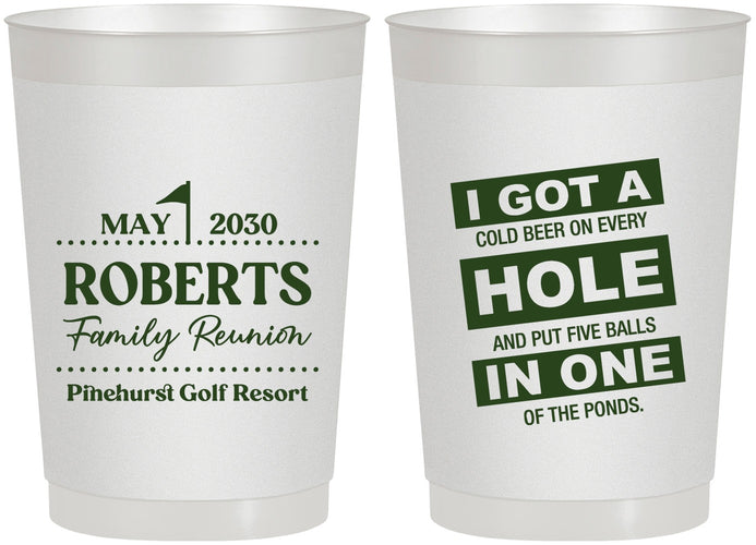 Personalized Family Reunion 22 oz Frosted Cups - Golf | 160049