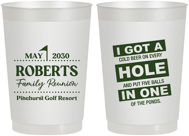 Personalized Family Reunion 22 oz Frosted Cups - Golf | 160049