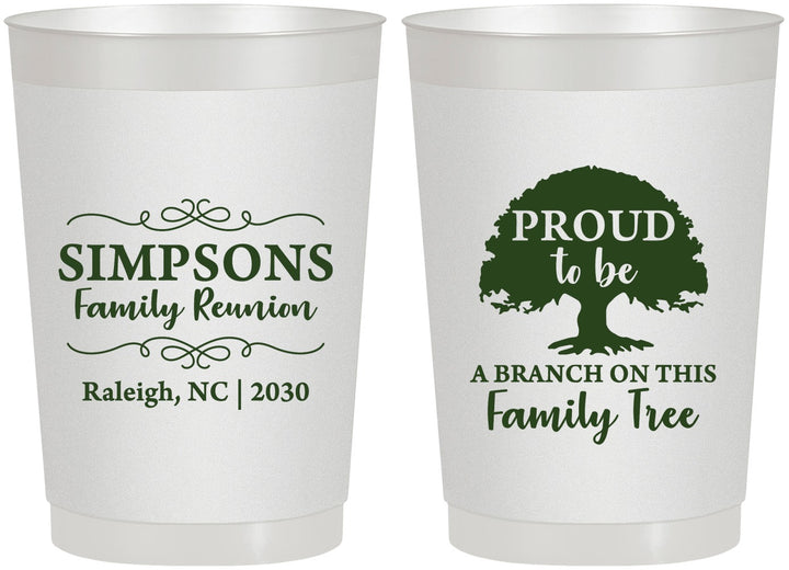Personalized Family Reunion 22 oz Frosted Cups - Family Tree | 160050