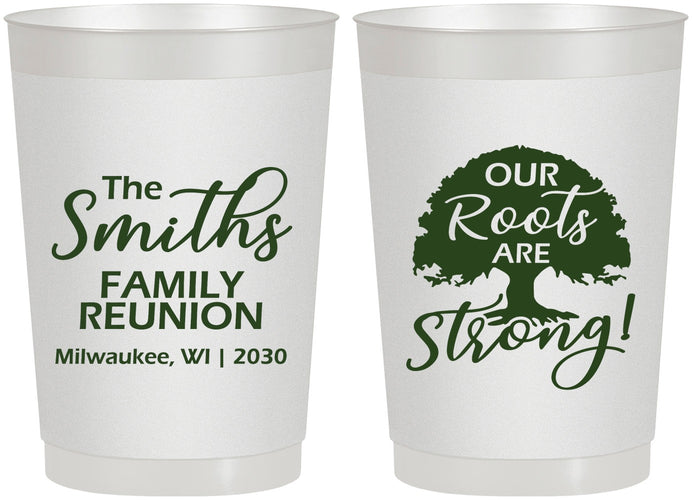 Personalized Family Reunion 22 oz Frosted Cups - Our Roots Are Strong | 160051