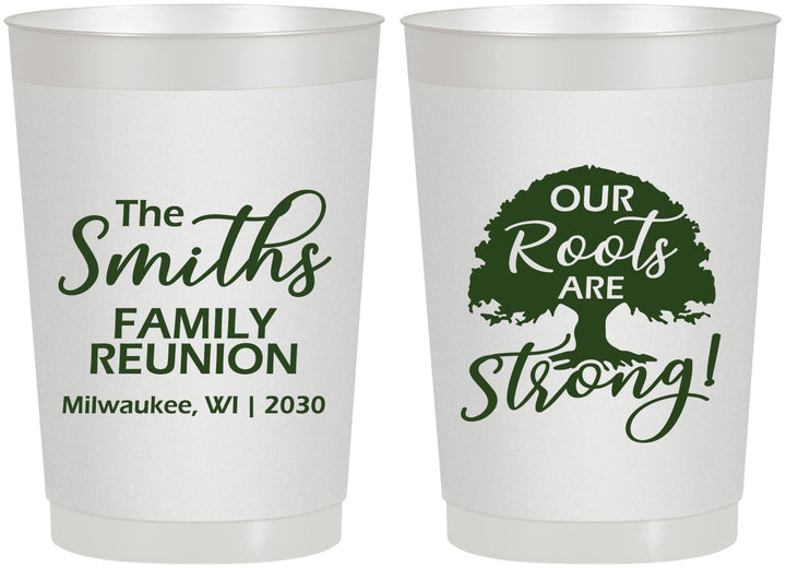 Personalized Family Reunion 22 oz Frosted Cups - Our Roots Are Strong | 160051