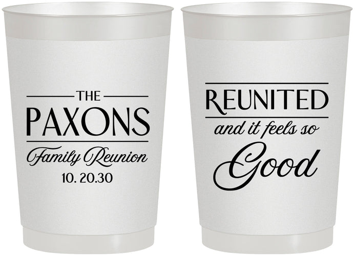 Personalized Family Reunion 22 oz Frosted Cups - Reunited Feels So Good | 160052
