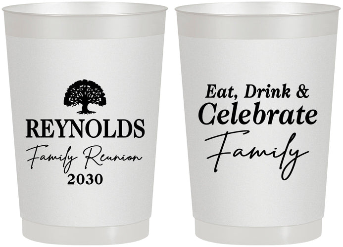 Personalized Family Reunion 22 oz Frosted Cups - Eat Drink Celebrate | 160053