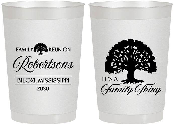 Personalized Family Reunion 22 oz Frosted Cups - Tree Family Thing | 160054